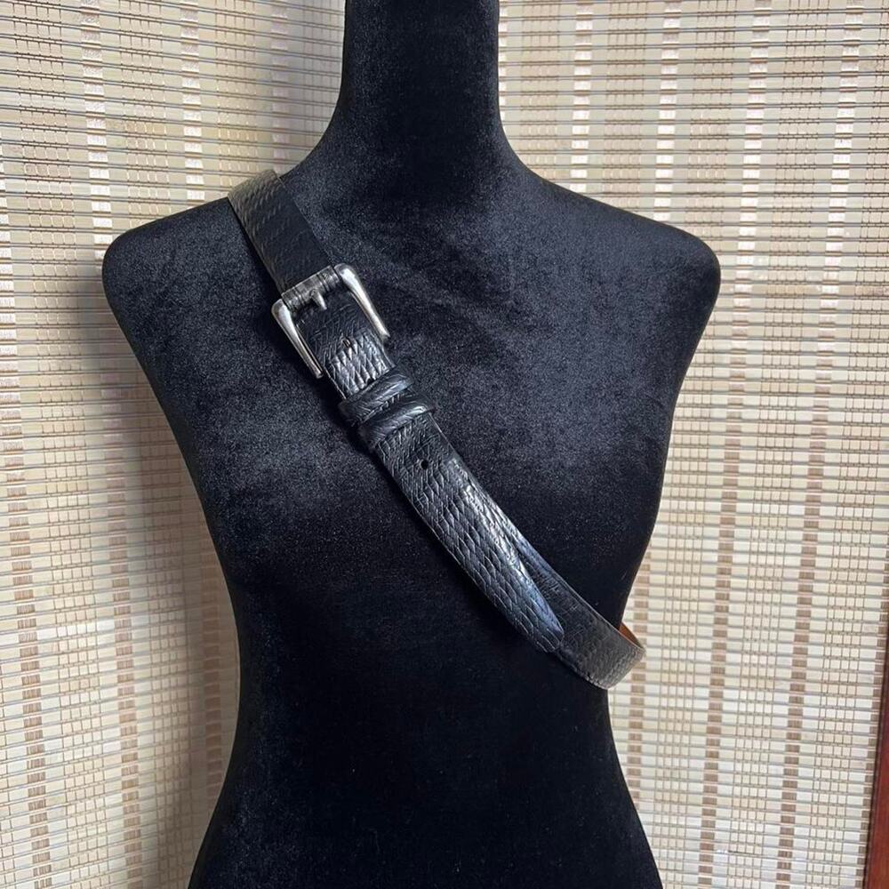 Vintage Martin Dingman Black Leather Belt 38